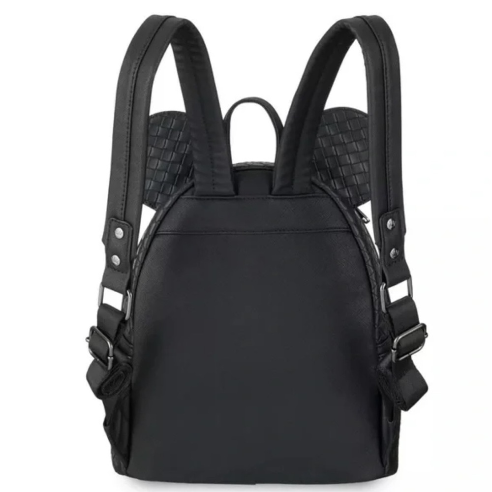 Loungefly Disney Parks Mickey Mouse Black Woven Mini Backpack - Picture 2 of 3